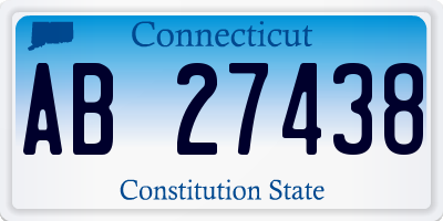 CT license plate AB27438