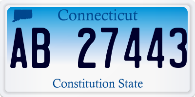 CT license plate AB27443