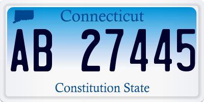 CT license plate AB27445