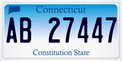 CT license plate AB27447