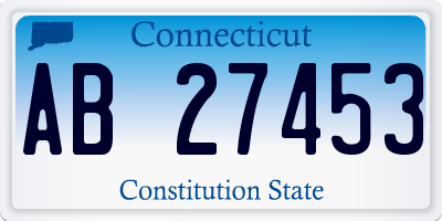 CT license plate AB27453