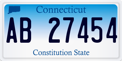 CT license plate AB27454