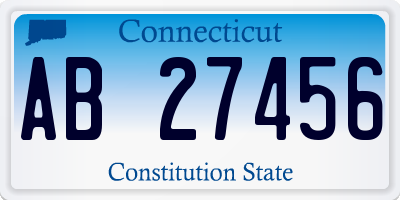 CT license plate AB27456