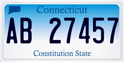 CT license plate AB27457