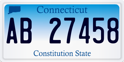 CT license plate AB27458