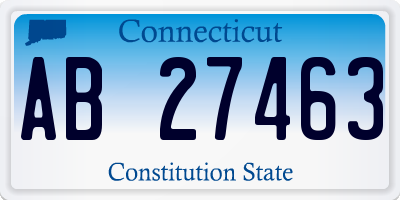 CT license plate AB27463