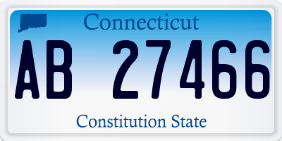 CT license plate AB27466