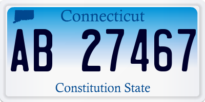 CT license plate AB27467