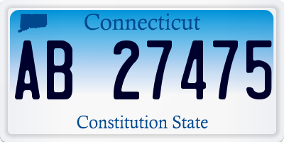 CT license plate AB27475