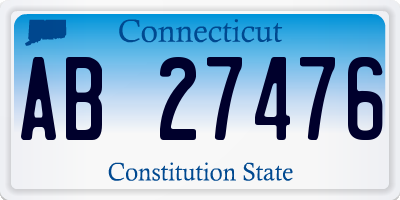 CT license plate AB27476