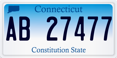 CT license plate AB27477