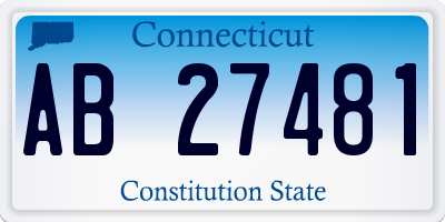 CT license plate AB27481