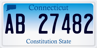 CT license plate AB27482