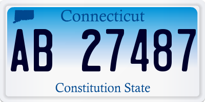 CT license plate AB27487