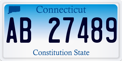 CT license plate AB27489