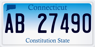 CT license plate AB27490