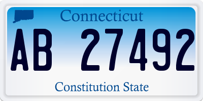 CT license plate AB27492