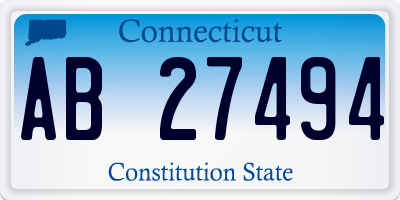 CT license plate AB27494