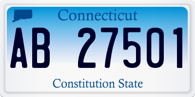 CT license plate AB27501