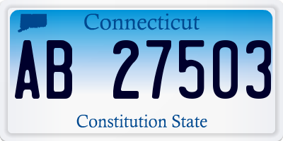CT license plate AB27503