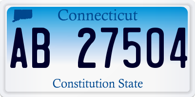 CT license plate AB27504