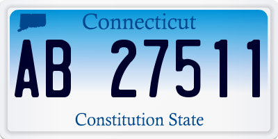 CT license plate AB27511