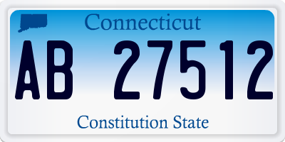 CT license plate AB27512