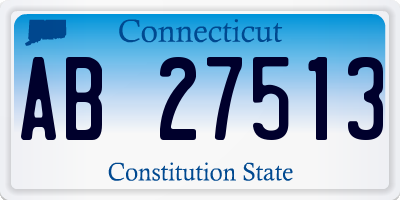 CT license plate AB27513