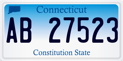 CT license plate AB27523