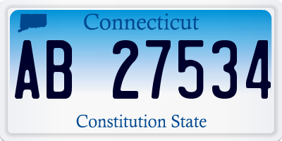 CT license plate AB27534