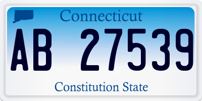 CT license plate AB27539