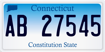 CT license plate AB27545