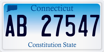 CT license plate AB27547