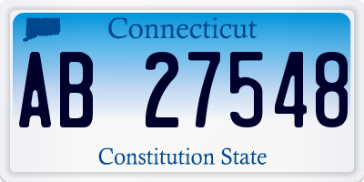 CT license plate AB27548