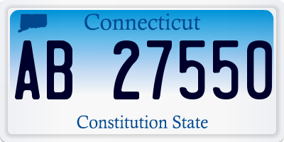 CT license plate AB27550