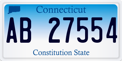 CT license plate AB27554