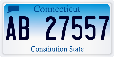 CT license plate AB27557