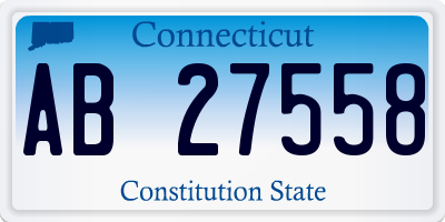 CT license plate AB27558