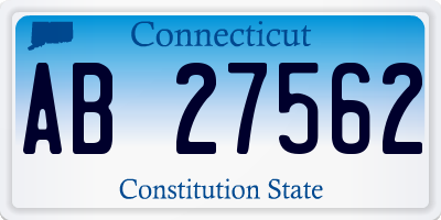 CT license plate AB27562