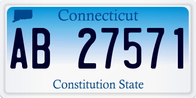 CT license plate AB27571