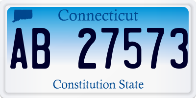 CT license plate AB27573