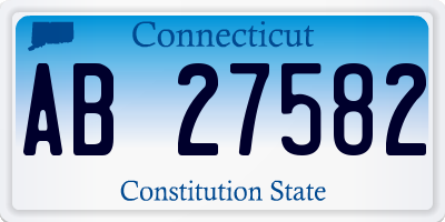 CT license plate AB27582