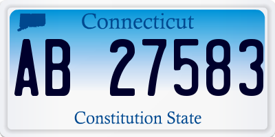 CT license plate AB27583