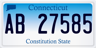 CT license plate AB27585