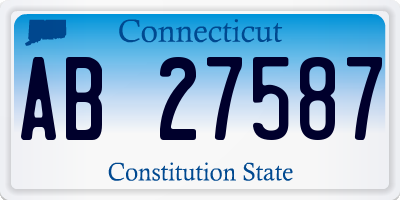 CT license plate AB27587
