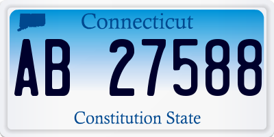 CT license plate AB27588