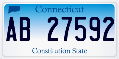 CT license plate AB27592