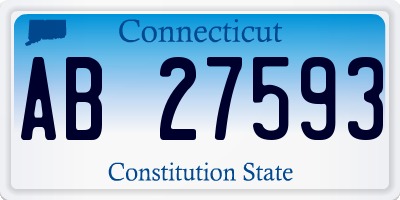 CT license plate AB27593