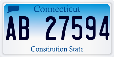 CT license plate AB27594