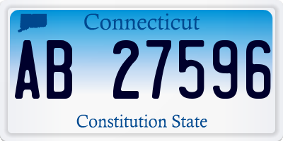 CT license plate AB27596